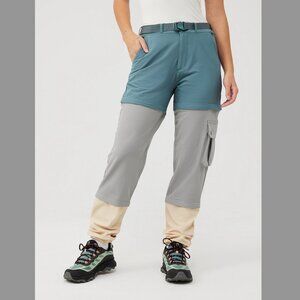 Outdoor Voices RecTrek Zip-Off Pant - Teal/Gray/Ivory - Women's Small